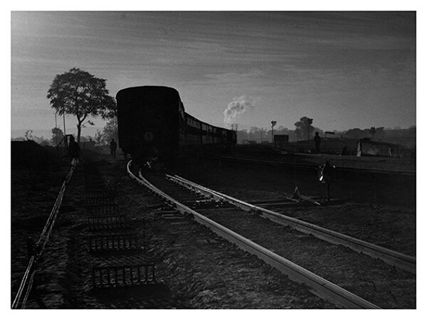Rajasthan, photographie d'un train en contrejour