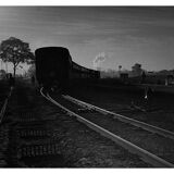 Rajasthan, photograph of a train in backlight