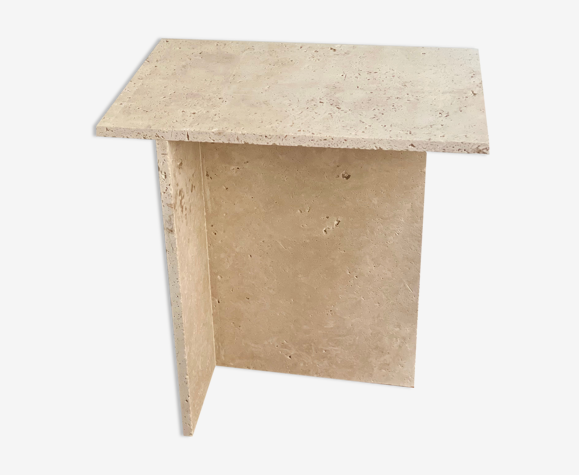 Table d’appoint minimaliste en pierre de travertin