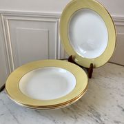4 hollow plates Saint-Amand 60s yellow pastel chick