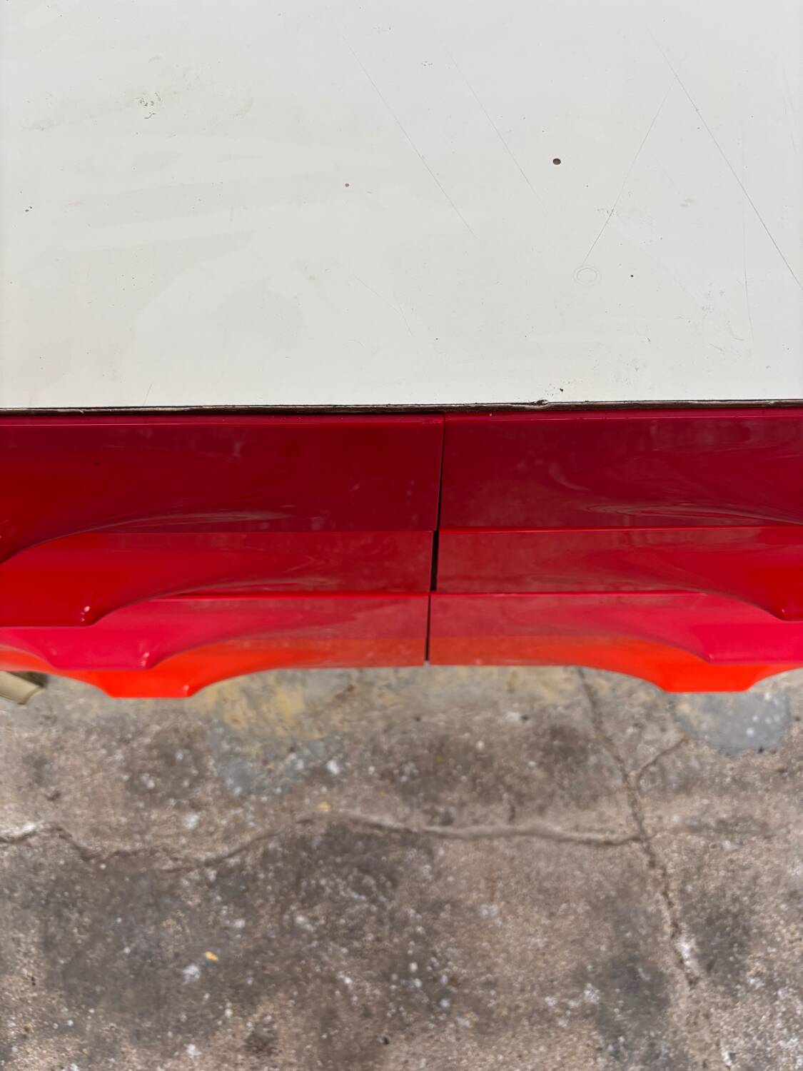 Raymond Loewy red orange chest of drawers