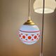 Suspension 3 globes vintage opaline orange et blanc