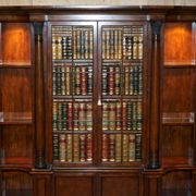 Theodore Alexander library in faux books in burl laurel.