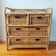 Commode vintage en rotin clair