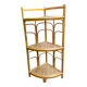 Rattan and bamboo corner shelf