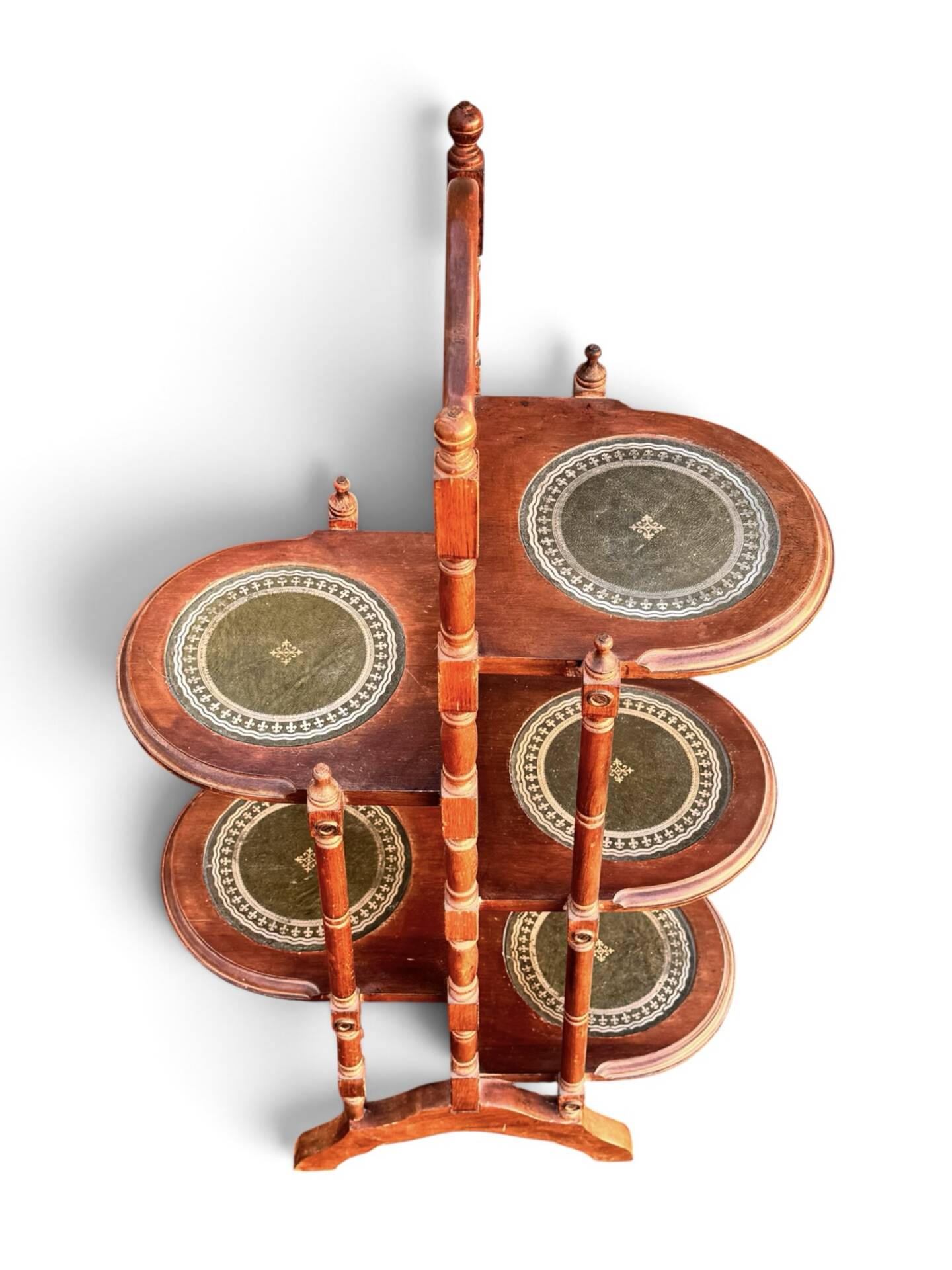 Wood and leather plant stand