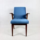 Vintage Ocean Blue Easy Chair attributed to Mieczyslaw Puchala, 1970s