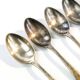 Set of mocha spoons, mid-century modern, silver-plated brass, D. Fraget, Poland, 1950s