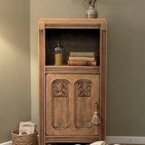 Small Art Deco jam cabinet in carved blonde oak