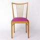 Vintage Magenta Upholstered Beech Dining Chair – Germany, 1960s–1970s