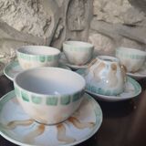 5 coffee cups and saucers Pillivuyt France