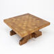 Rustic Vintage Brutalist Mid-Century Coffee Table in Oak