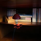 Small mushroom clip-on spotlight, portable night light in red metal