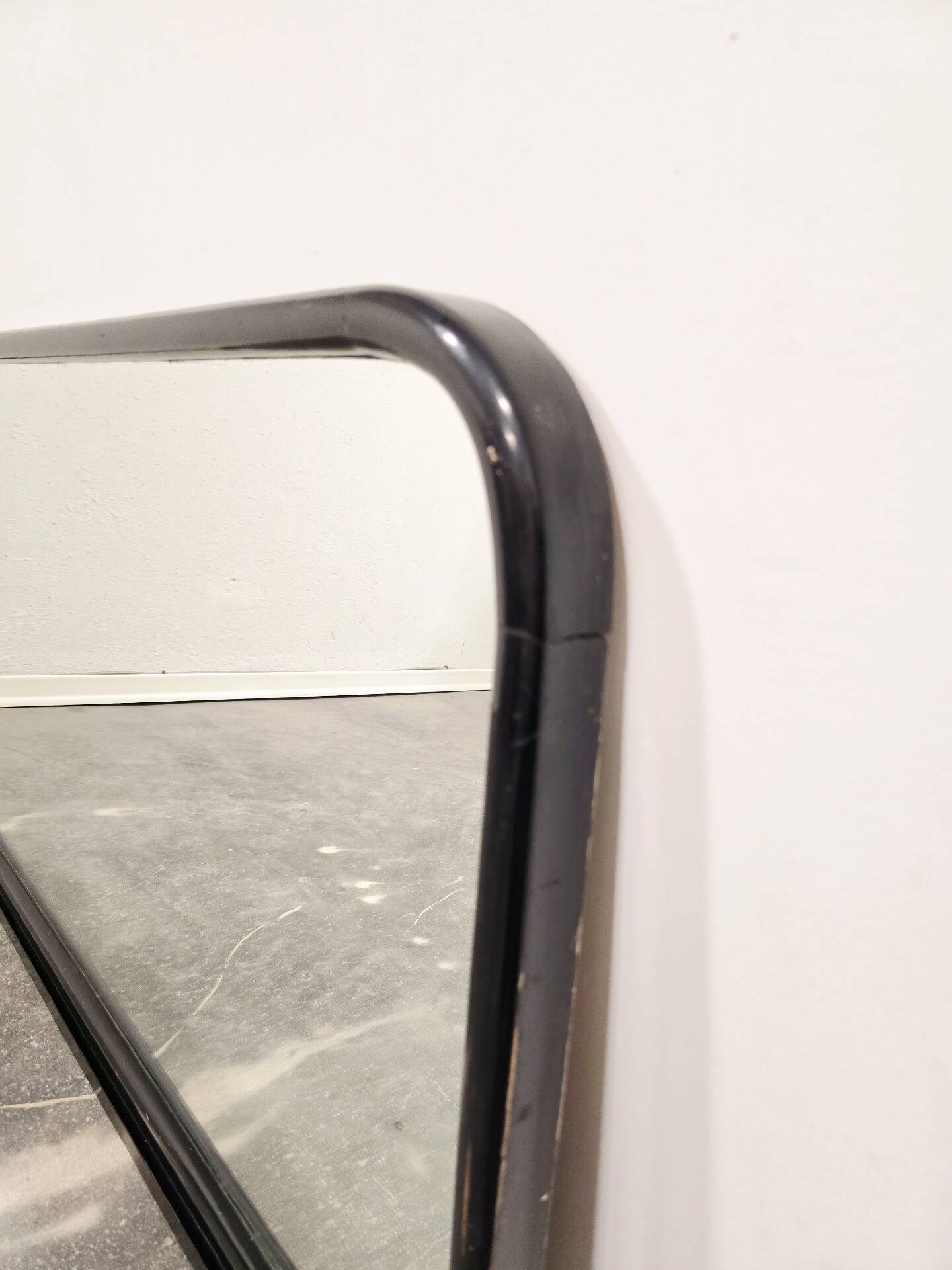 1920s Art Deco Black Mirror - Large Architectural Frame