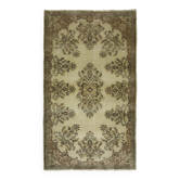Tapis Turc Vintage Floral Beige Marron 280 x 161 cm