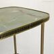Vintage 50's brass and melamine marble imitation side table