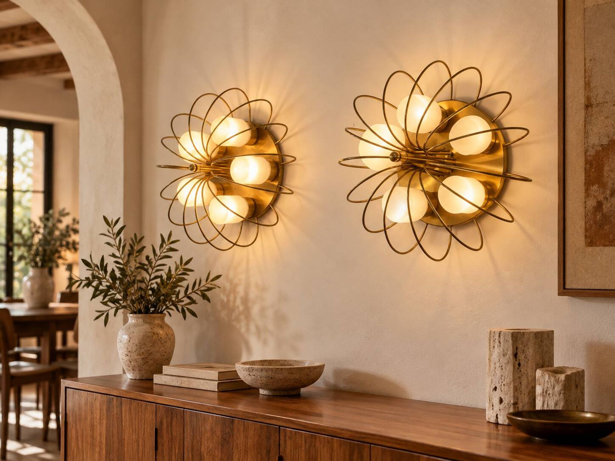 Large pair of Space Age wall lights from the 50s/60s.