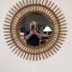 Miroir soleil  XL en rotin des années 50/60