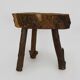 Tripod oak milking stool, Ariège peasant art, France (19th century)