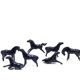 Blue porcelain happiness horses, 1970s