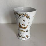 Vintage 1970 Moustiers ceramic faience vase - 26 cm