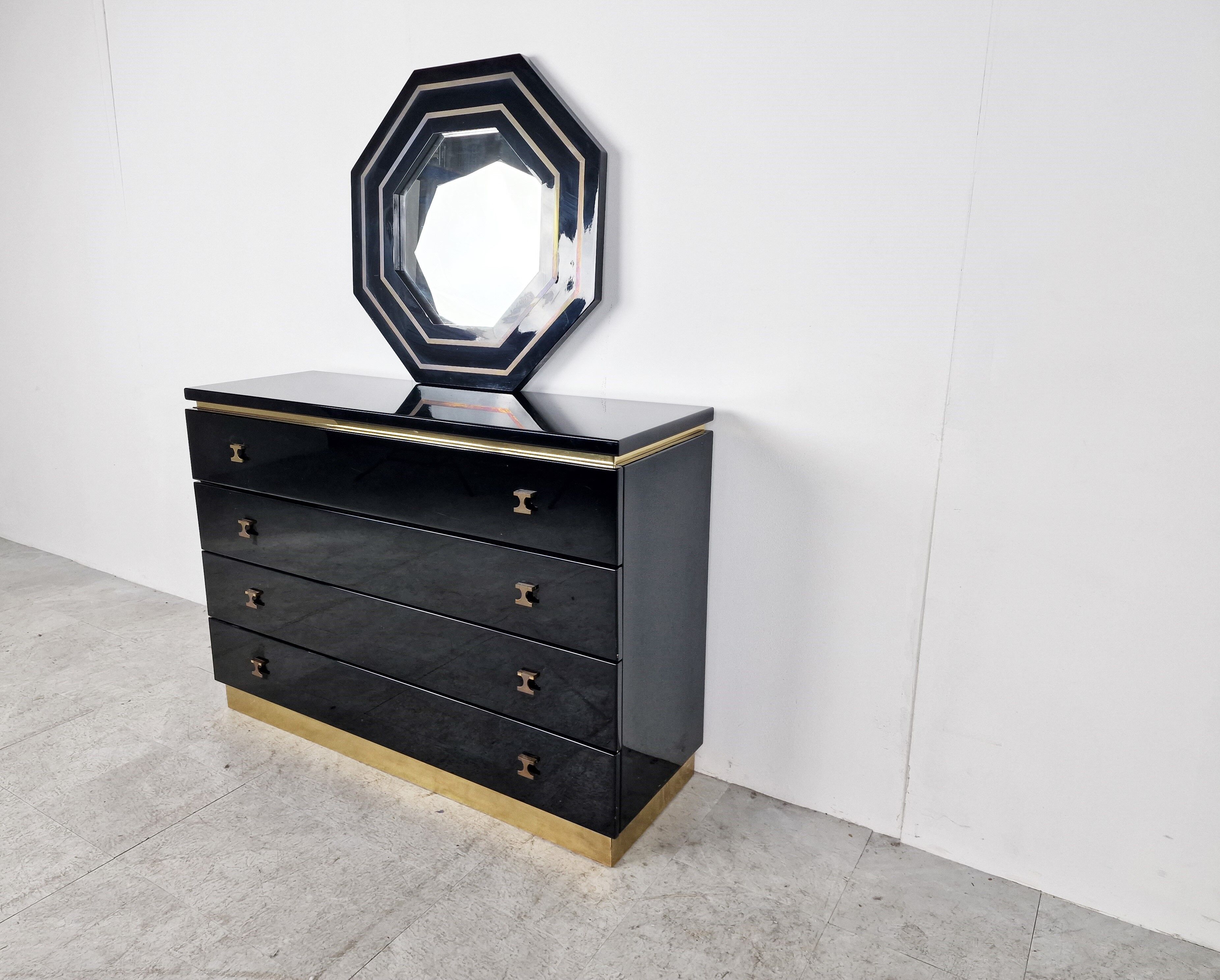Jean Claude Mahey chest of drawers with mirror, 1970s