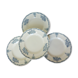 4 flat ironstone plates from St Amand