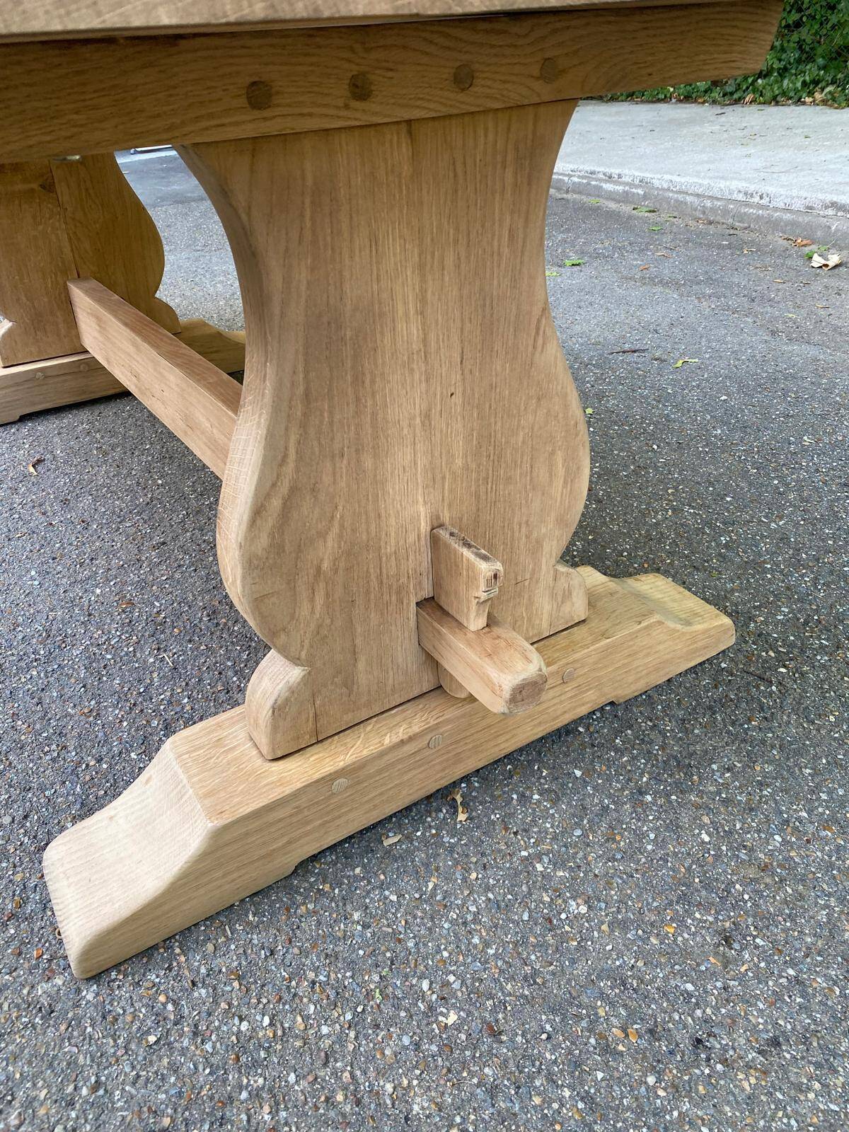 Renovated 19th century solid oak monastery dining table 200cm
