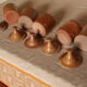 Lot de 5 pots avec son couvercle,  en grès vintage