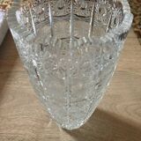 Chiseled crystal glass vase