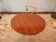 Serving dish, cheese platter in formica and golden metal