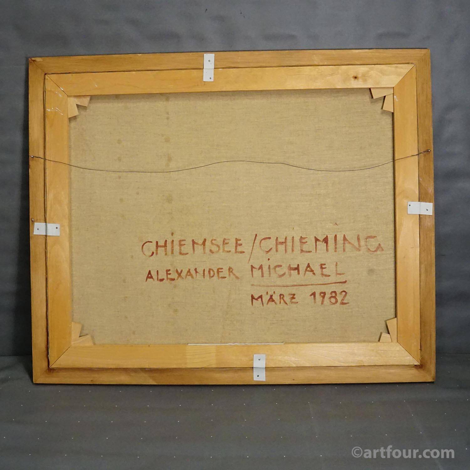 Alexander Michael - Lake Chiemsee in Bavaria oil on canvas 1982