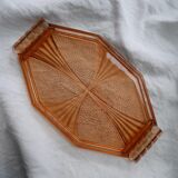 Plateau en verre orangé