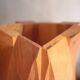Pair of sculptural wooden vases, curved wooden vase, natural wooden vase