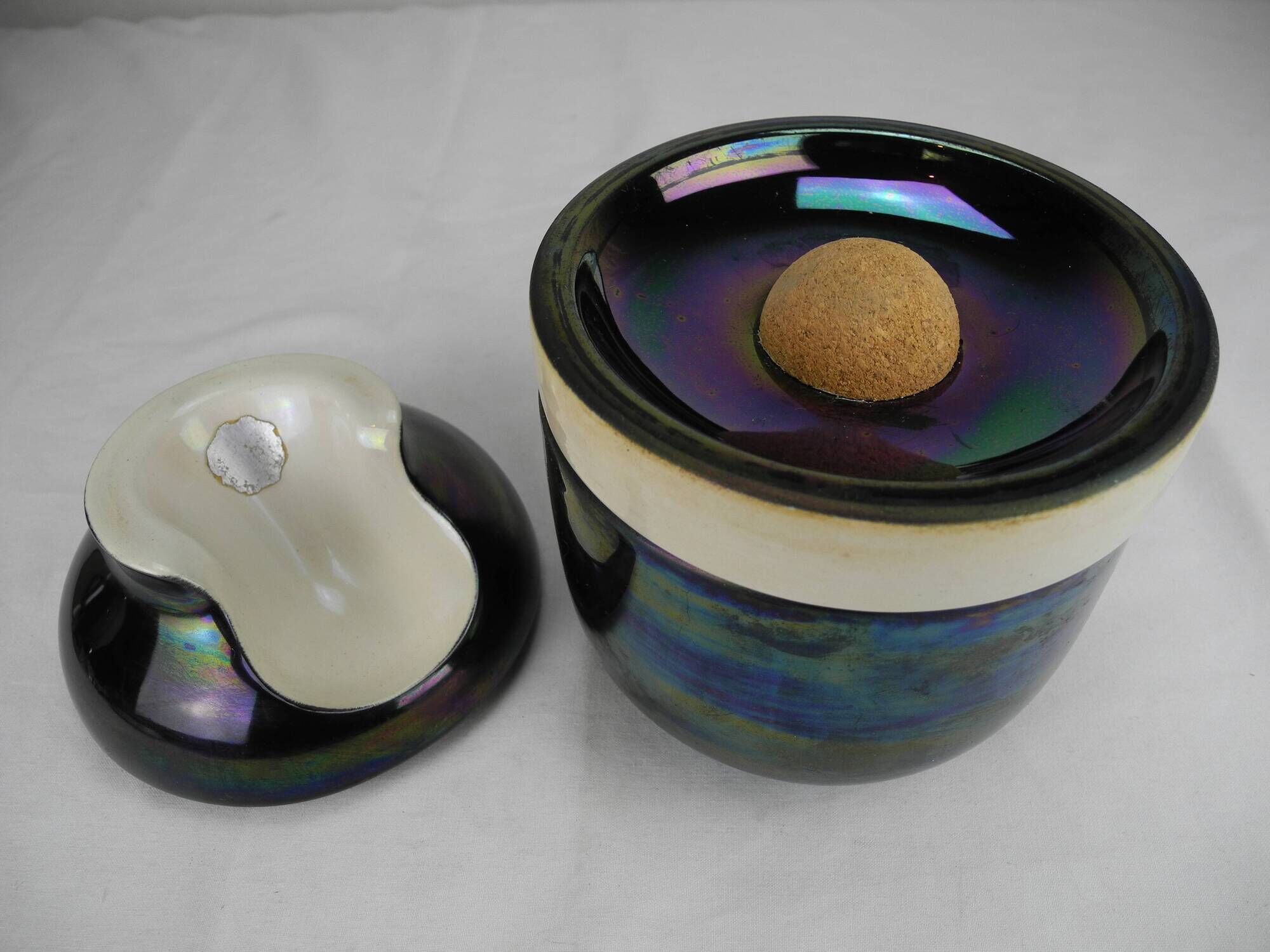 Old tobacco pot pipe holder ceramic vintage french tobacco pot 60s