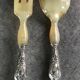 Serving cutlery, salad cutlery, in filled silver, minerva hallmarks