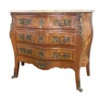 Louis XV style chest of drawers in marquetry