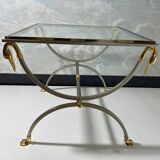 Neoclassical curule side tables by Maison Jansen, France, 1970s.