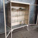 Armoire de médecin double vintage | Armoire à pharmacie blanche sur pieds élégants