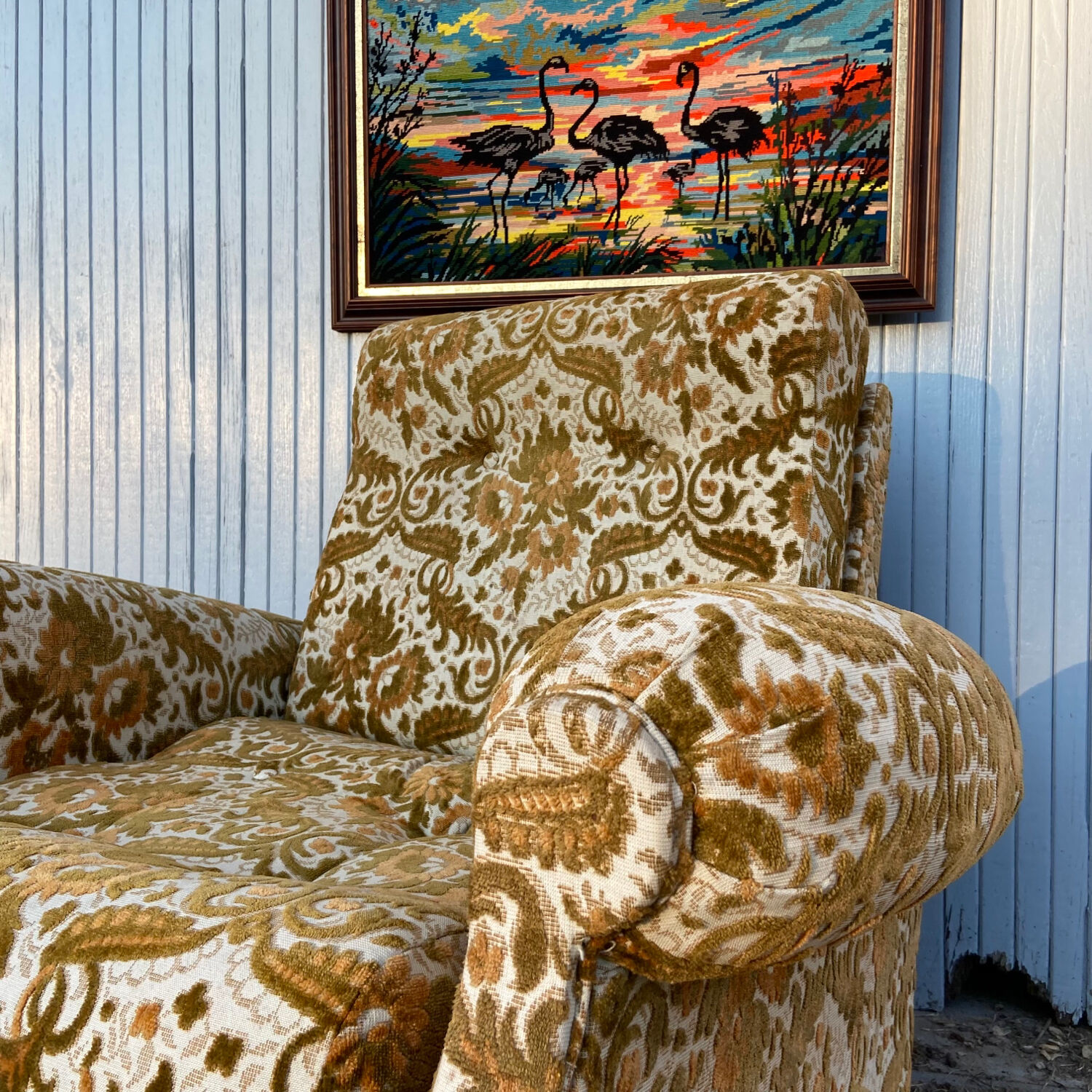 Vintage velvet armchair