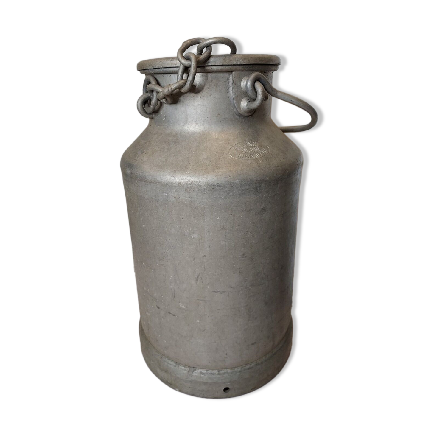 Former milk jug Hugonnet Dijon aluminum
