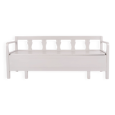 Antique beating bench - grey painted - pine wood - year 1860s