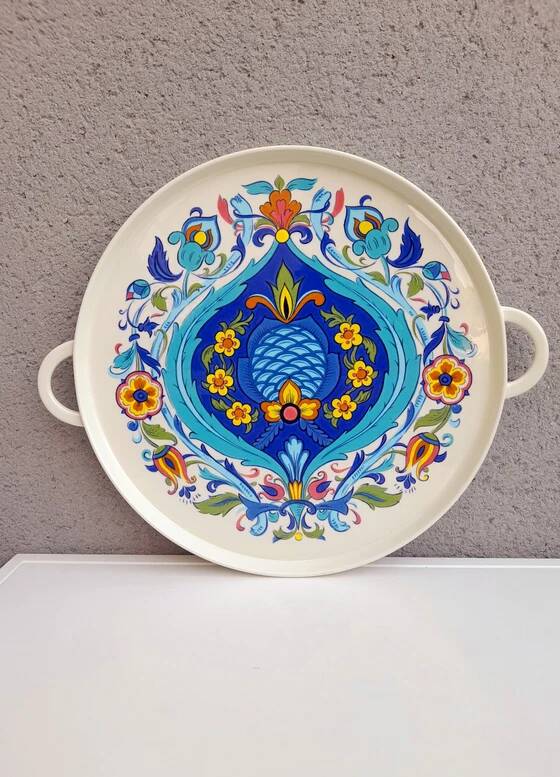 Plateau Villeroy et Boch, décor Izmir, 1973