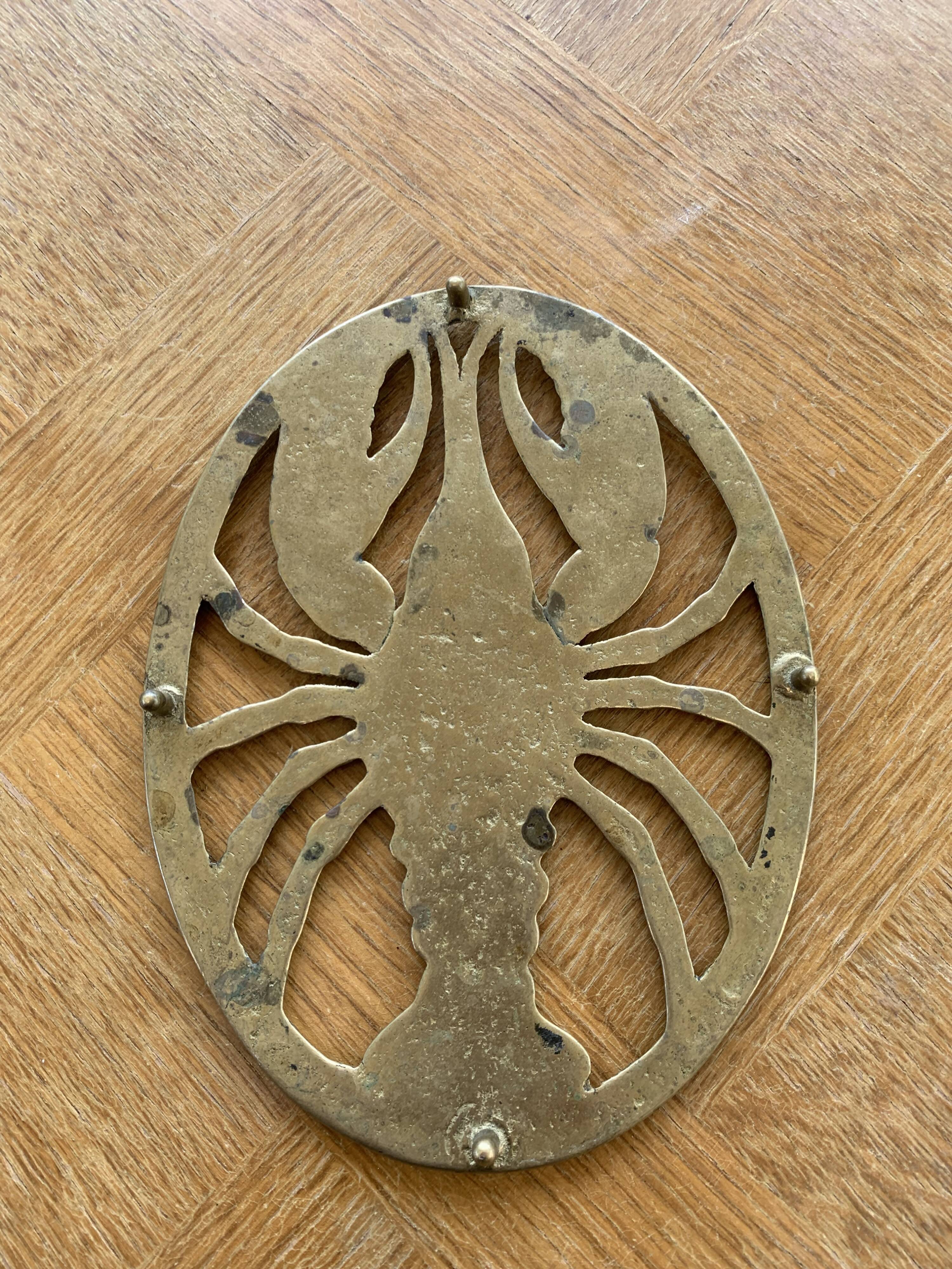 Golden brass underside vintage lobster