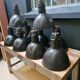 Industrial vintage factory pendant lamp, enamelled metal, 60s