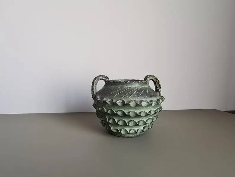 Brutalist vase from the 1960s, French pottery.