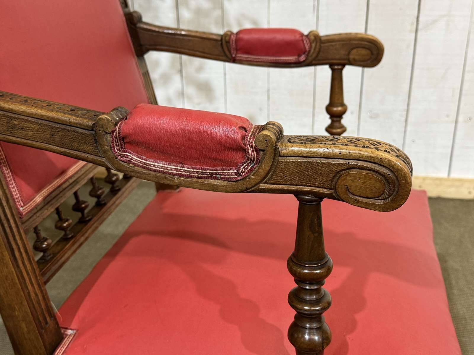 Breton armchair and its footrest from the 1930s.