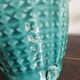 Vase ancien en barbotine bleu turquoise