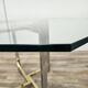 Regency Table in Chromed Metal and Brass with Hexagonal Glass Top