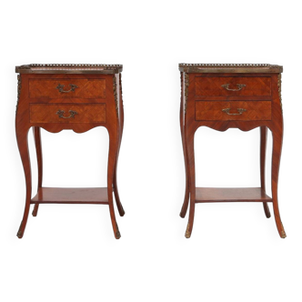 Exquisite pair of Louis XVI nightstands, Belgium ca. 1950